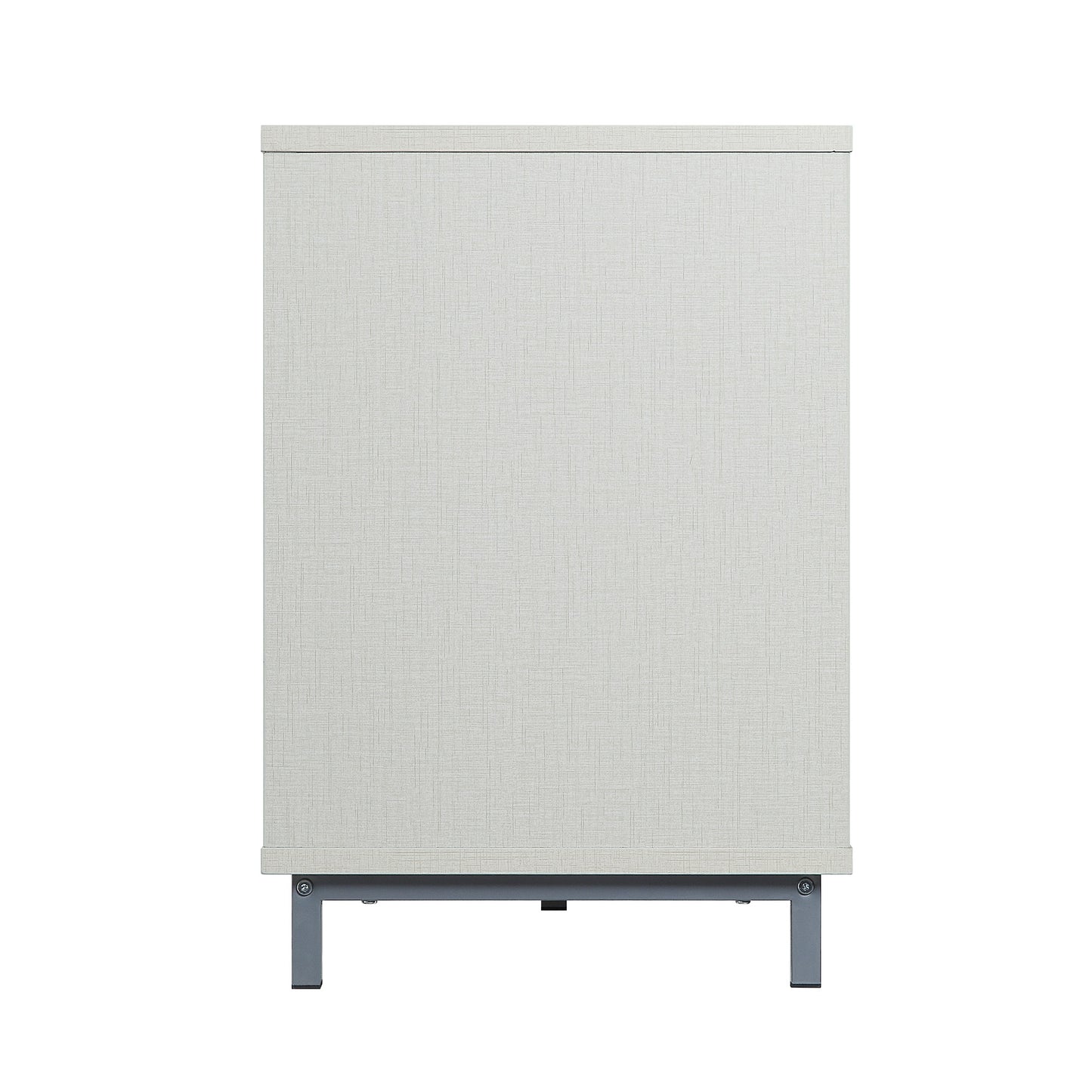 Firey 60" TV Stand/Fireplace with Glass Shelves - Beige Gloss