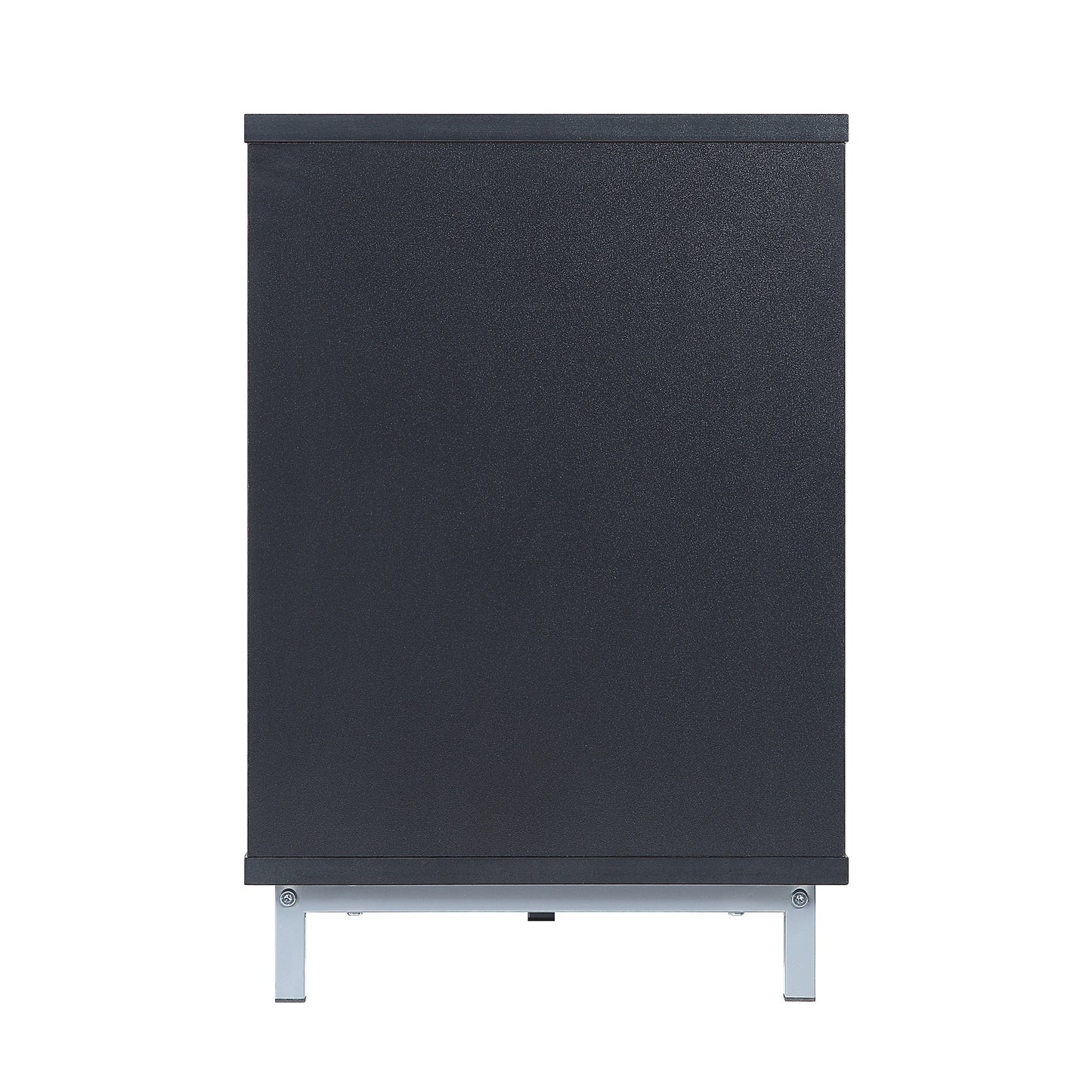 Firey 60" TV Stand/Fireplace with Glass Shelves - Black Gloss