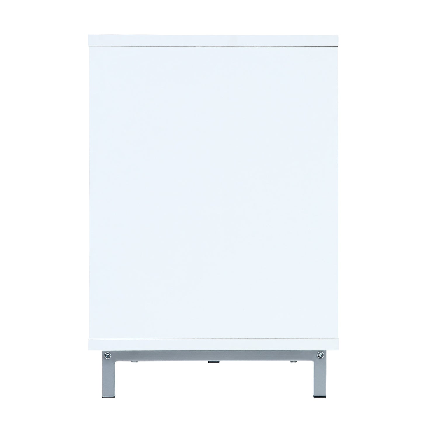 Firey 60" TV Stand/Fireplace with Glass Shelves - White Gloss