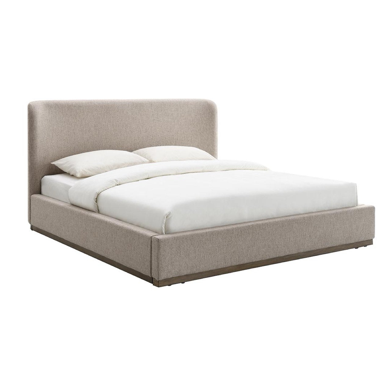Faye Upholstered Bed With Curved Headboard - Perfect Taupe