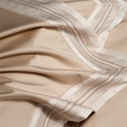 Heirloom Harmony Luxury Embroidered Egyptian Cotton 1000 TC Duvet Set - Aqua Blue/Champagne/Blush/Jade Green/Light Grey/Blue
