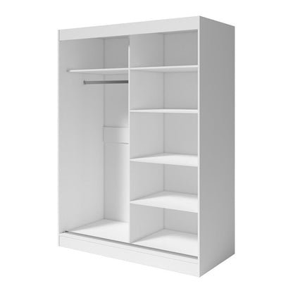 Nirav 2-Piece Sliding Doors Mirrored Wardrobe - Multiple Color Options