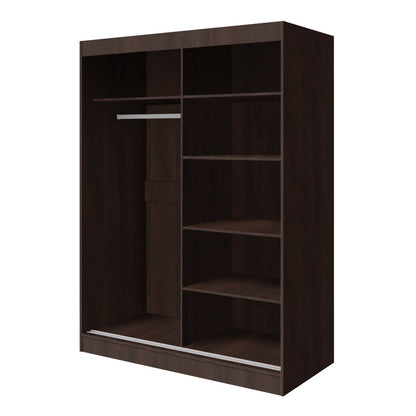 Nirav 2-Piece Sliding Doors Mirrored Wardrobe - Multiple Color Options