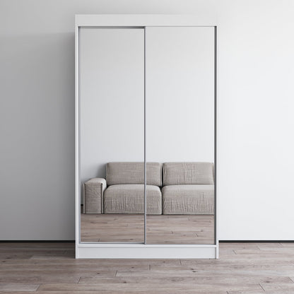 Nirav 2-Piece Sliding Doors Mirrored Wardrobe - Multiple Color Options