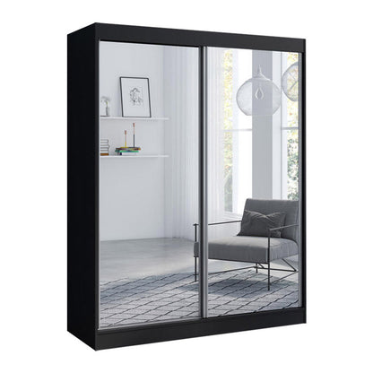 Nirav 2-Piece Sliding Doors Mirrored Wardrobe - Multiple Color Options