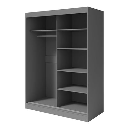 Nirav 2-Piece Sliding Doors Mirrored Wardrobe - Multiple Color Options
