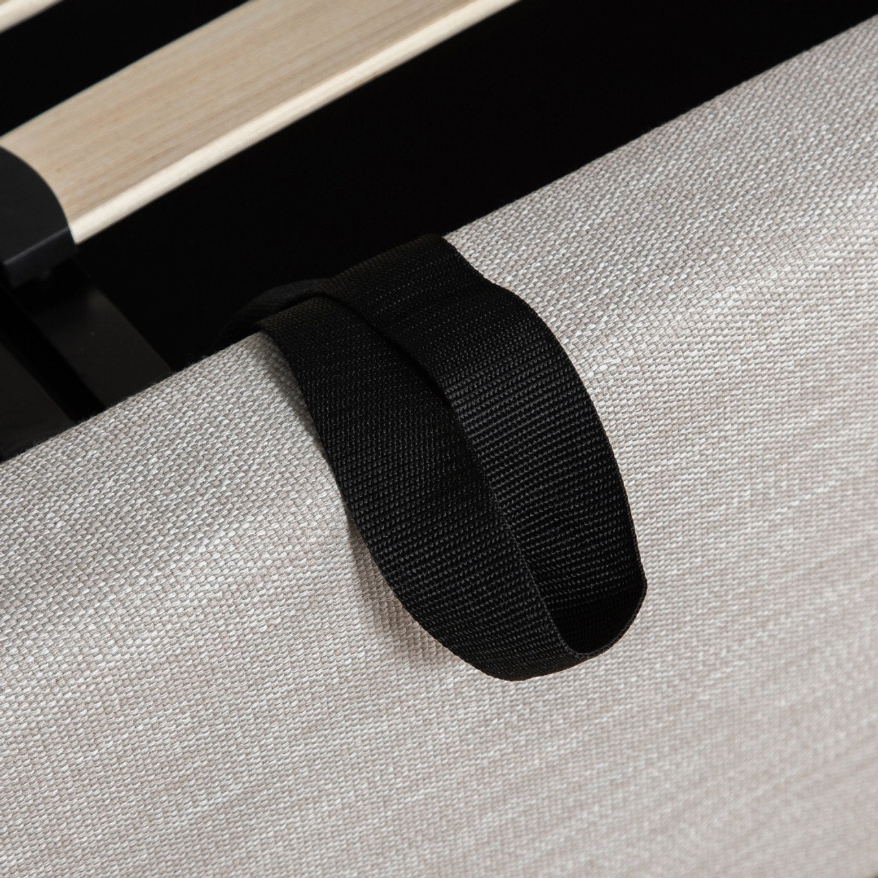 Seine Upholstered Storage Bed - Sand