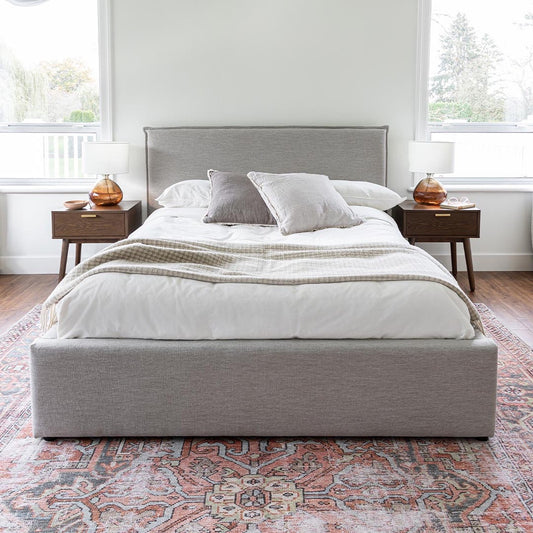 Seine Upholstered Storage Bed - Sand
