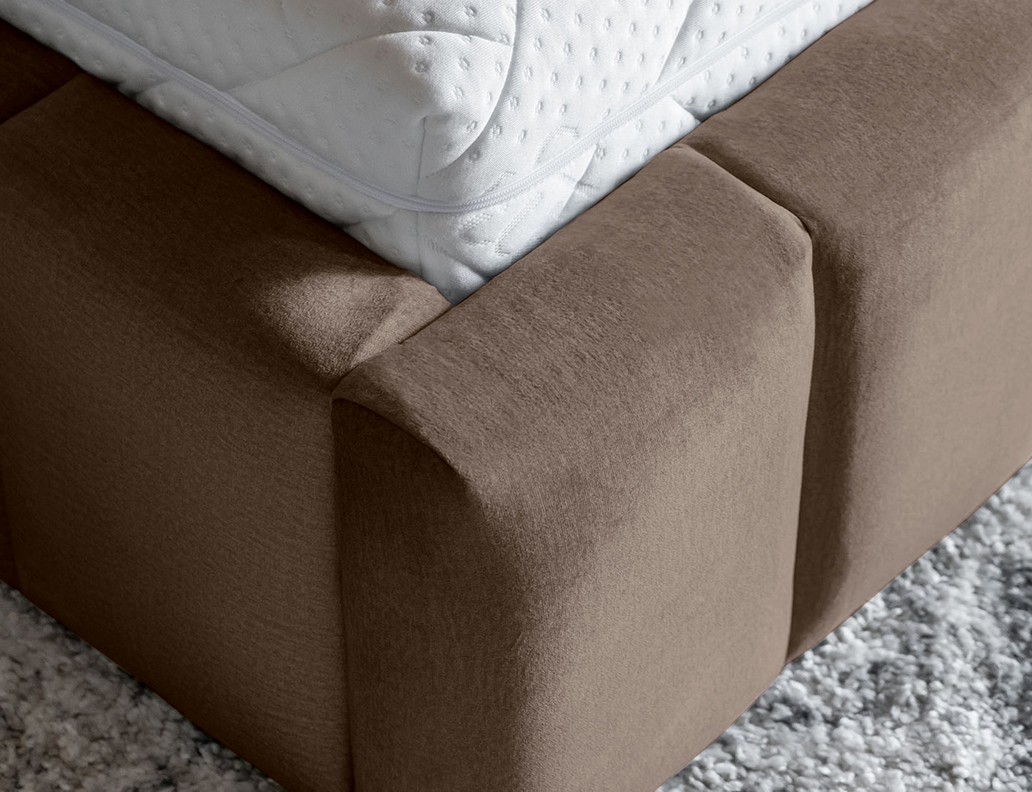 ReForm Creative Home Lamica Upholstered LED Storage Platform Bed - Beige Free Delivery USA & Canada