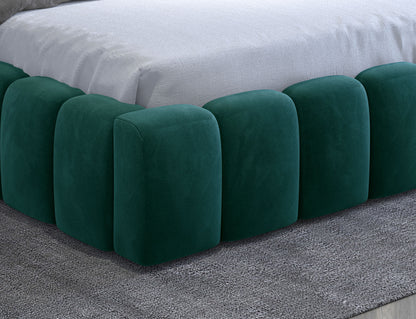 ReForm Creative Home Lamica Upholstered LED Storage Platform Bed - Emerald Green Free Delivery USA & Canada