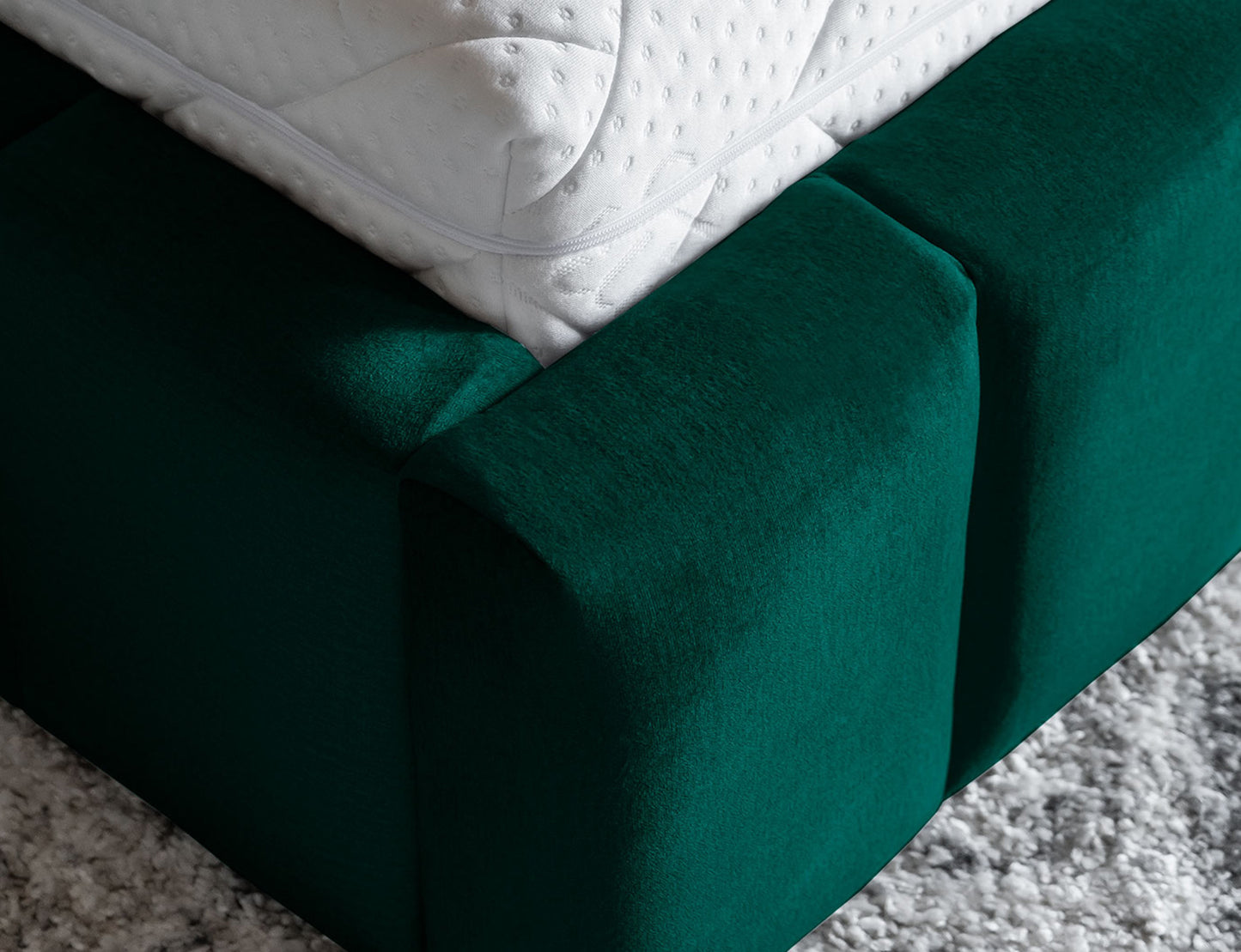 ReForm Creative Home Lamica Upholstered LED Storage Platform Bed - Emerald Green Free Delivery USA & Canada