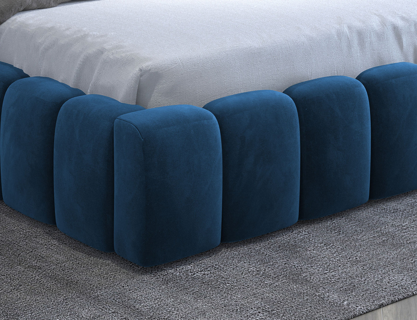 ReForm Creative Home Lamica Upholstered LED Storage Platform Bed - Teal Blue Free Delivery USA & Canada