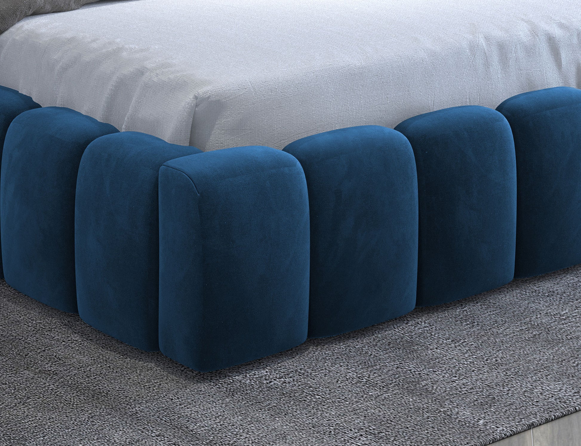 ReForm Creative Home Lamica Upholstered LED Storage Platform Bed - Teal Blue Free Delivery USA & Canada
