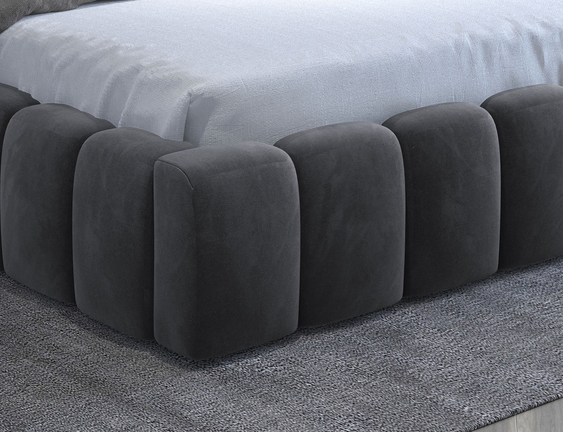 ReForm Creative Home Lamica Upholstered LED Storage Platform Bed - Dark Grey Free Delivery USA & Canada