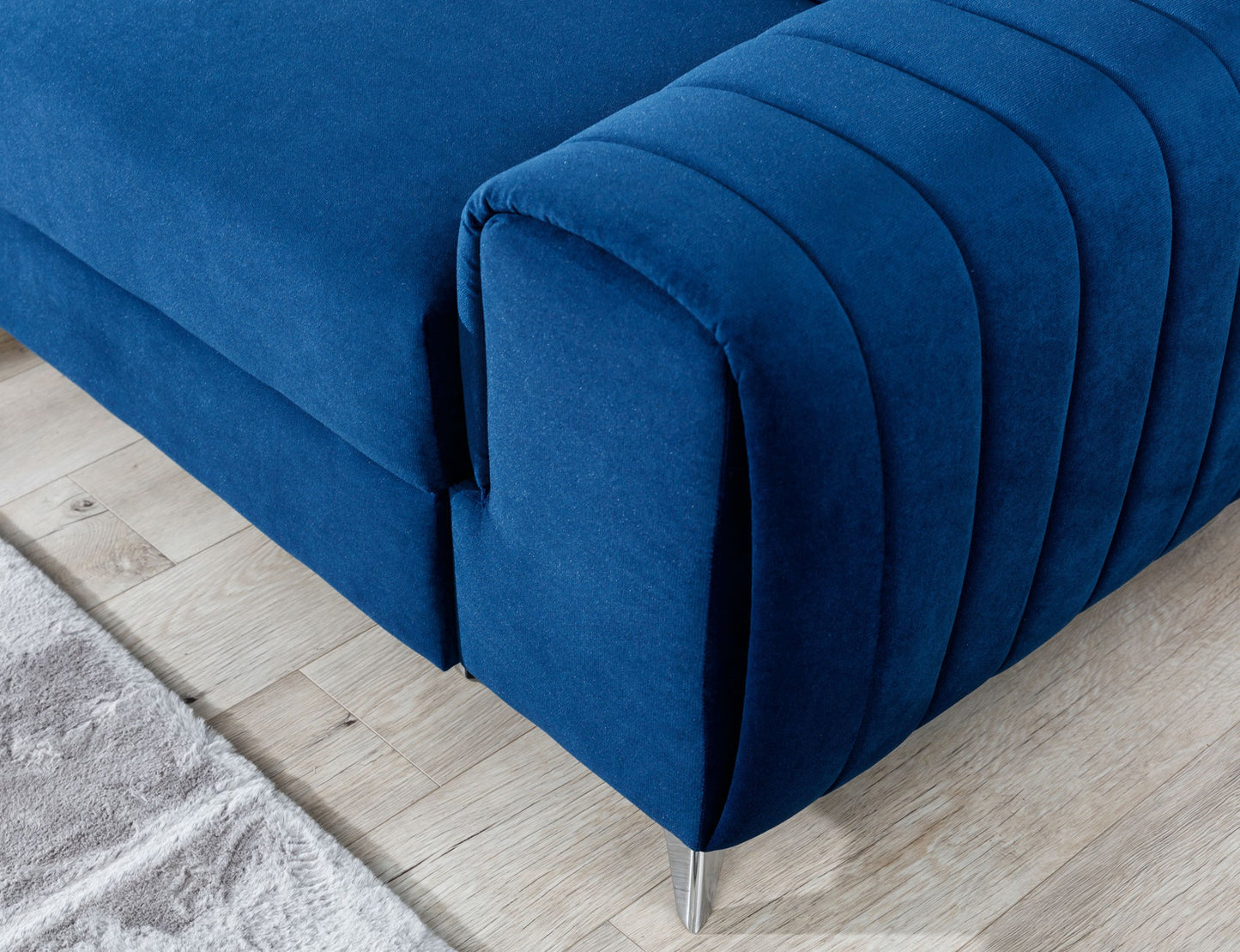Laurence Sectional Storage Sleeper Chaise Sofa - Blue
