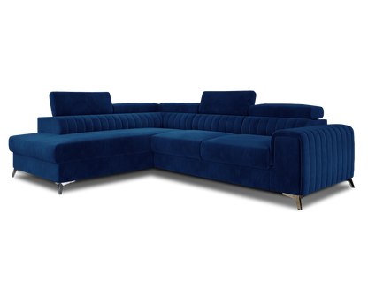 Laurence Sectional Storage Sleeper Chaise Sofa - Blue