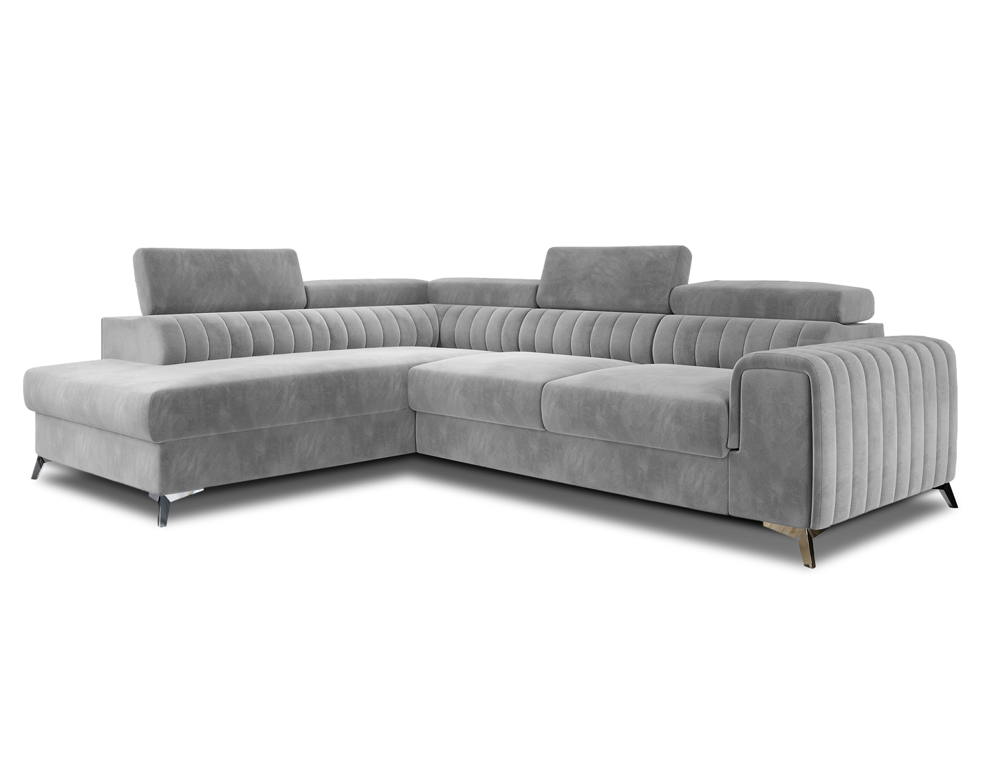Laurence Sectional Storage Sleeper Chaise Sofa - Light Grey
