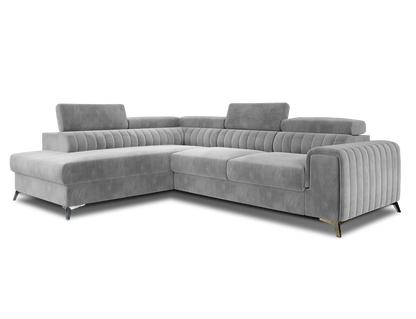 Laurence Sectional Storage Sleeper Chaise Sofa - Light Grey
