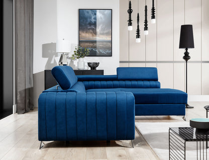 Laurence Sectional Storage Sleeper Chaise Sofa - Blue