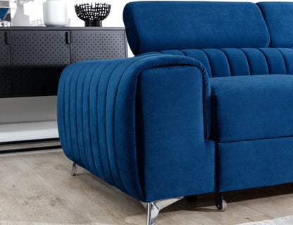 Laurence Sectional Storage Sleeper Chaise Sofa - Blue