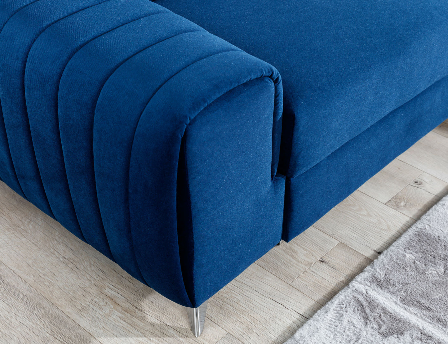 Laurence Sectional Storage Sleeper Chaise Sofa - Blue