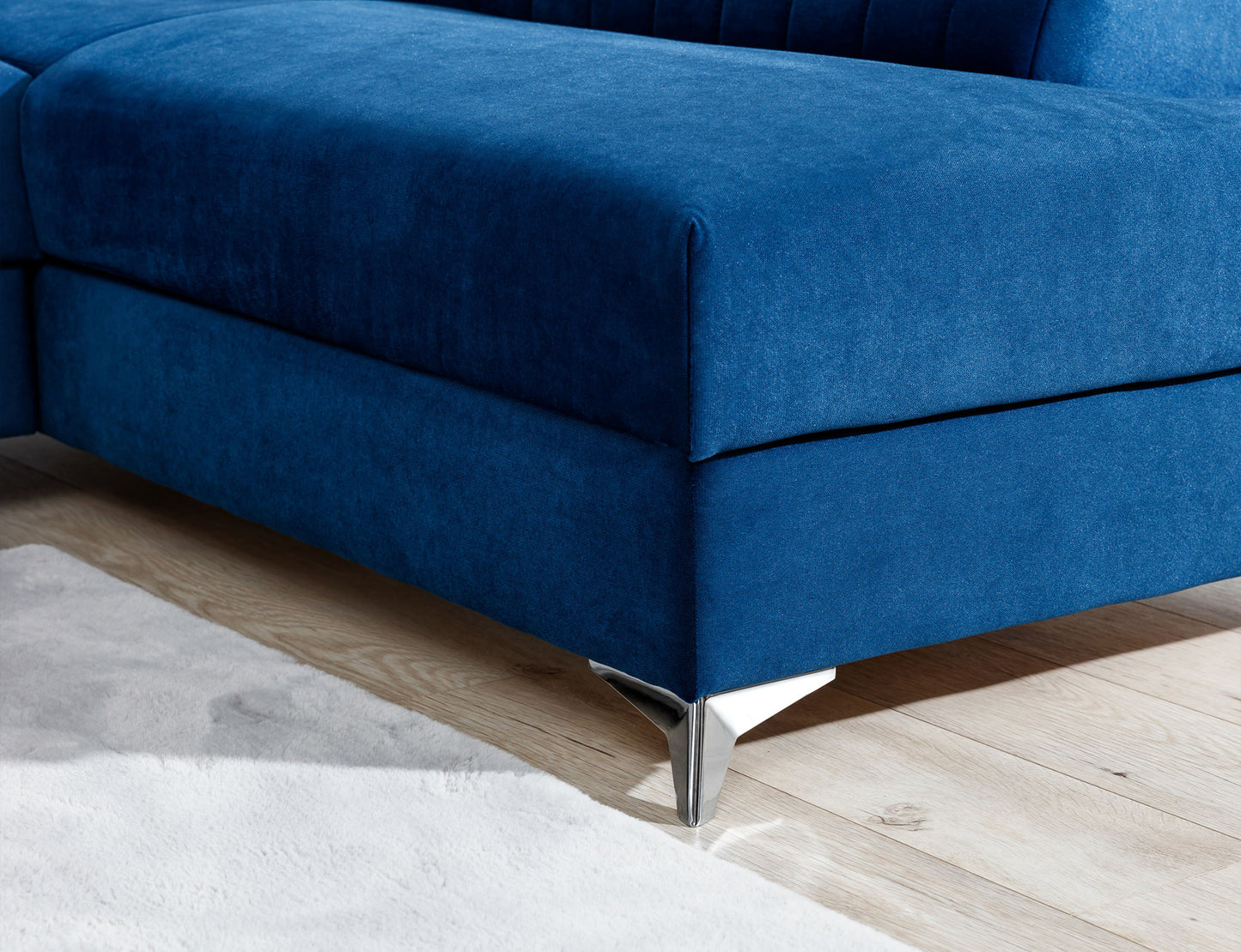 Laurence Sectional Storage Sleeper Chaise Sofa - Blue