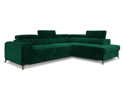 Laurence Sectional Storage Sleeper Chaise Sofa - Green