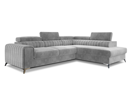 Laurence Sectional Storage Sleeper Chaise Sofa - Light Grey