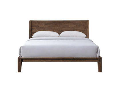 ReForm Creative Home Luna Solid Oak Wood Tool Free Queen Bed - Walnut Free Delivery USA & Canada