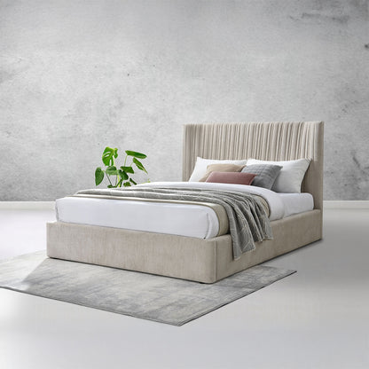 ReForm Creative Home Alsace Luxury Upholstered Bed - Beige-Free Delivery-USA & CANADA