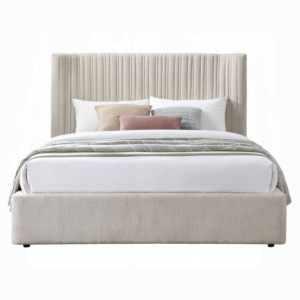 ReForm Creative Home Alsace Luxury Upholstered Bed - Beige-Free Delivery-USA & CANADA