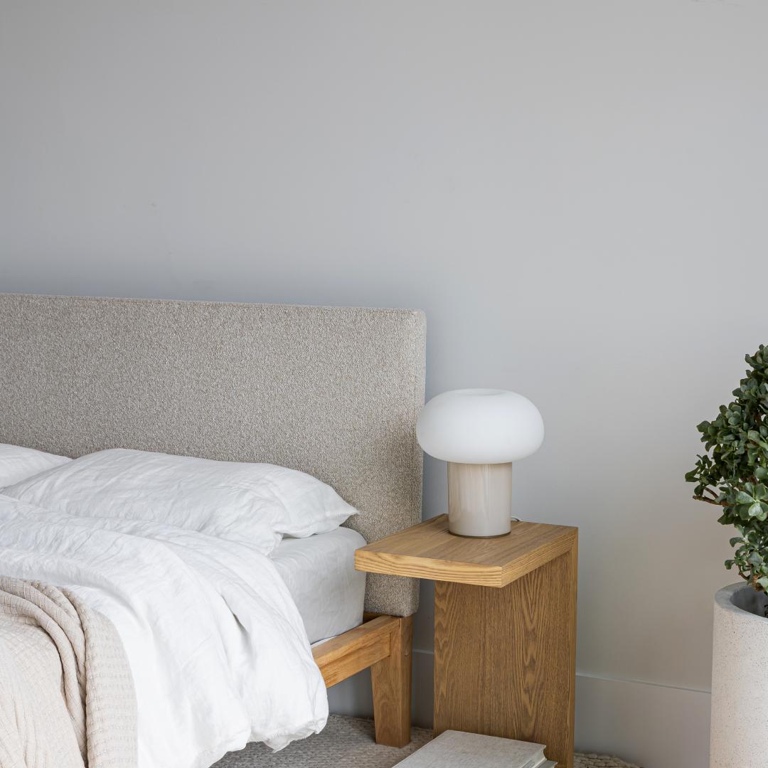 ReForm Creative Home Luna Tool Free Upholstered King Bed - Beige Free Delivery USA & Canada