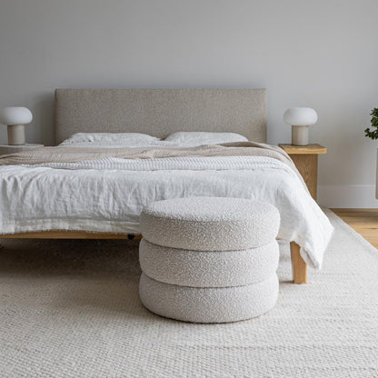 ReForm Creative Home Luna Tool Free Upholstered Queen Bed - Beige Free Delivery USA & Canada