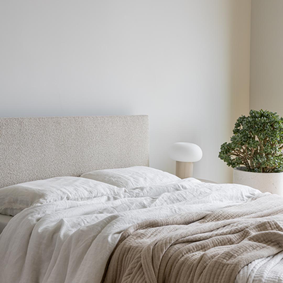 ReForm Creative Home Luna Tool Free Upholstered Queen Bed - Beige Free Delivery USA & Canada