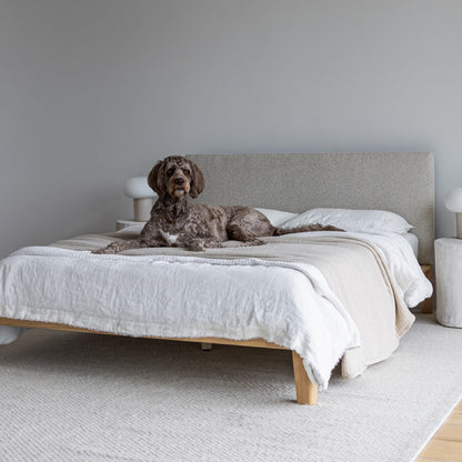 ReForm Creative Home Luna Tool Free Upholstered Double Bed - Beige Free Delivery USA & Canada