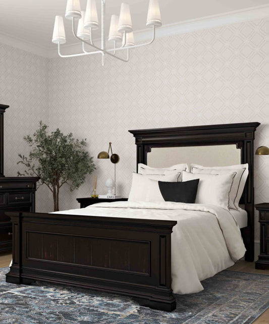 ReForm Creative Home-Westwood Upholstered Retro Vintage Wood Bed - Brown