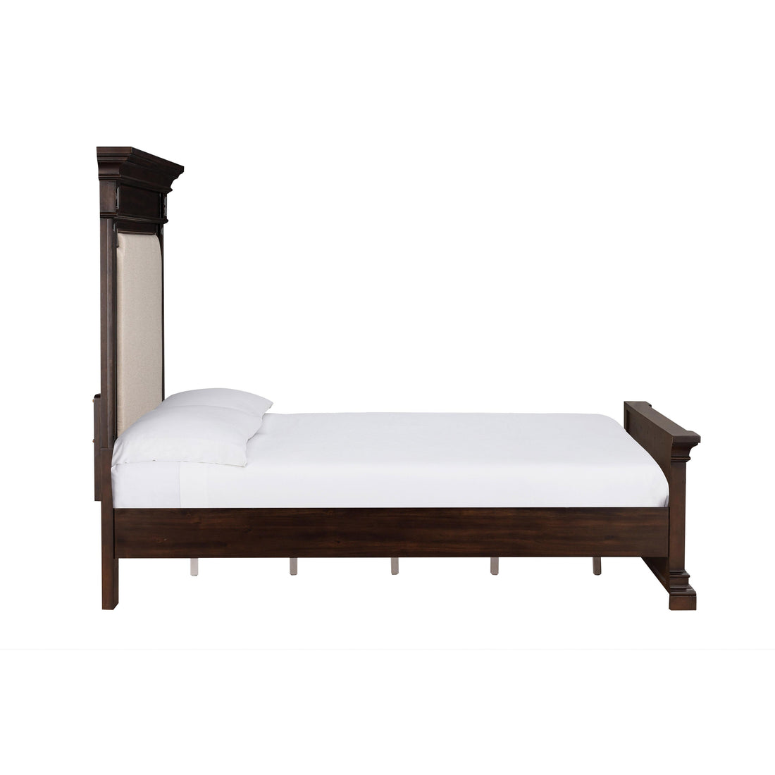 ReForm Creative Home-Westwood Upholstered Retro Vintage Wood Bed - Brown