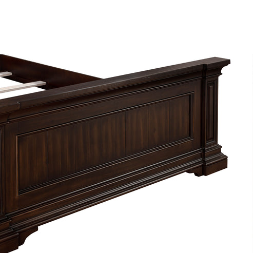 ReForm Creative Home-Westwood Upholstered Retro Vintage Wood Bed - Brown