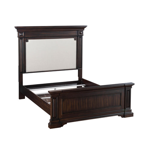 ReForm Creative Home-Westwood Upholstered Retro Vintage Wood Bed - Brown