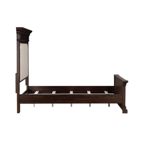 ReForm Creative Home-Westwood Upholstered Retro Vintage Wood Bed - Brown
