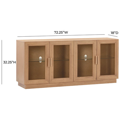 Marais 72" Natural Wood Storage Media Console/TV Stand - Multiple Color Options