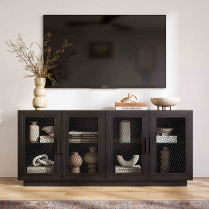 Marais 72" Natural Wood Storage Media Console/TV Stand - Multiple Color Options