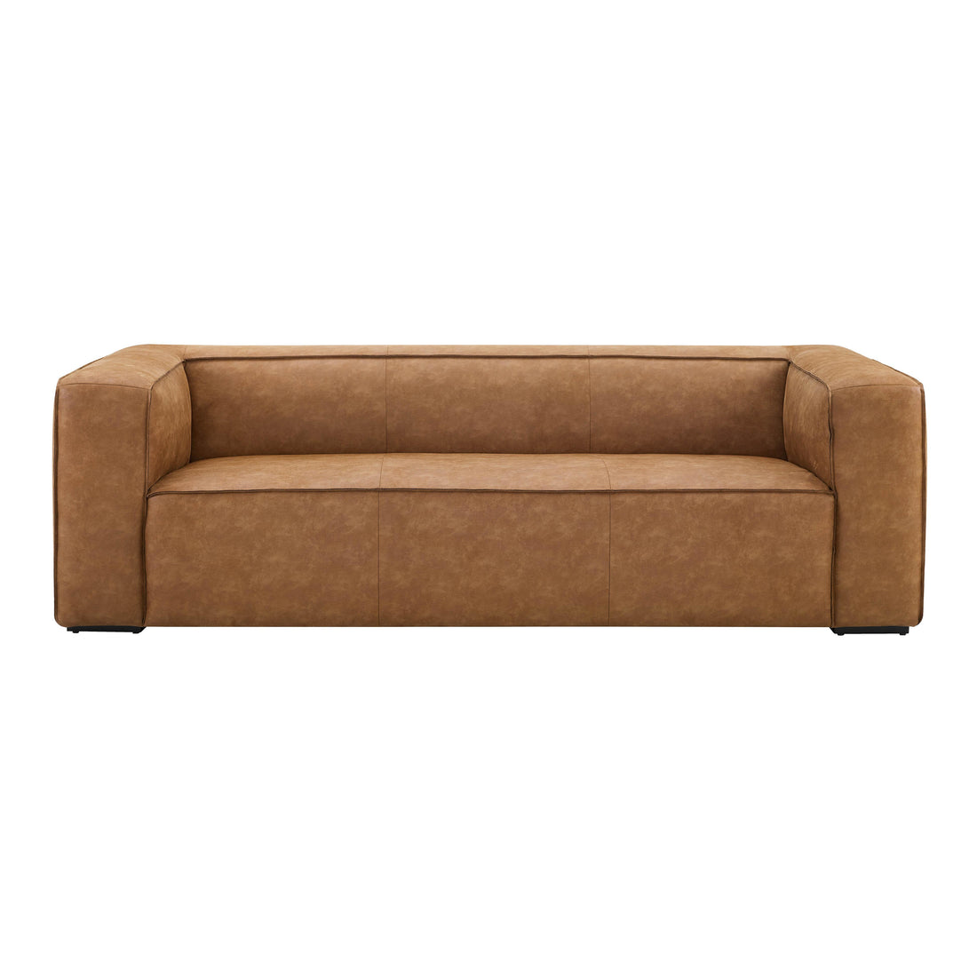 ReForm Creative Home-Leo Luxury Faux Leather Sofa - Brown