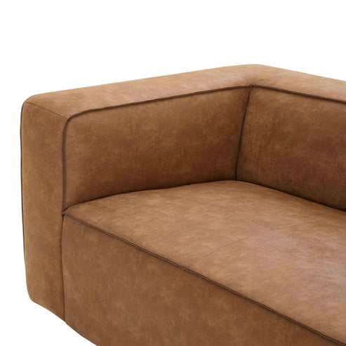 ReForm Creative Home-Leo Luxury Faux Leather Sofa - Brown