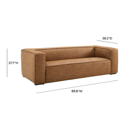 ReForm Creative Home-Leo Luxury Faux Leather Sofa - Brown