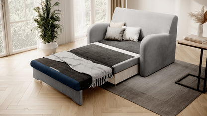 Ario Condo Style 2 Seater Storage Sleeper Sofa - Grey/Navy
