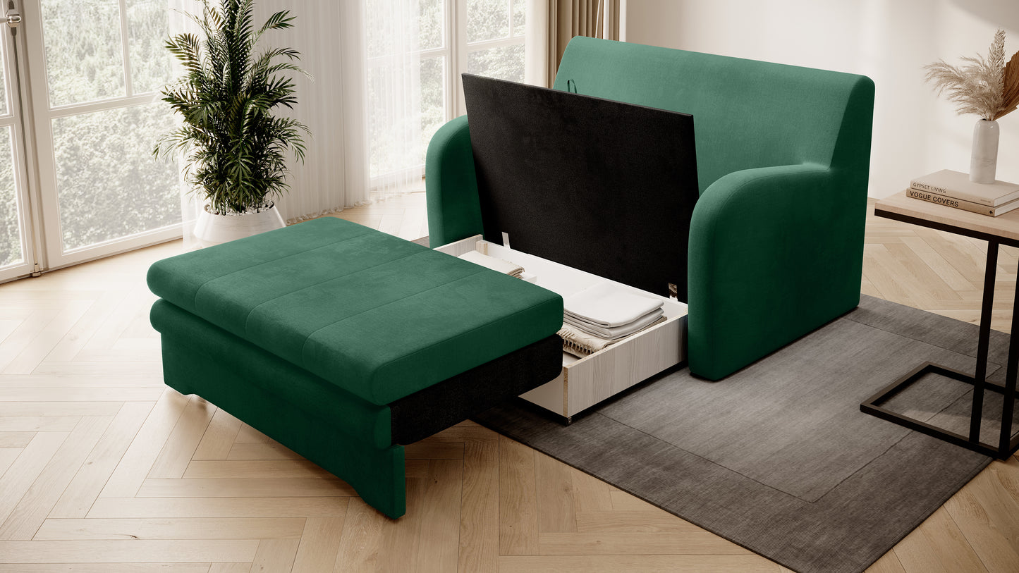 Ario Condo Style 2 Seater Storage Sleeper Sofa - Green