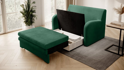 Ario Condo Style 2 Seater Storage Sleeper Sofa - Green