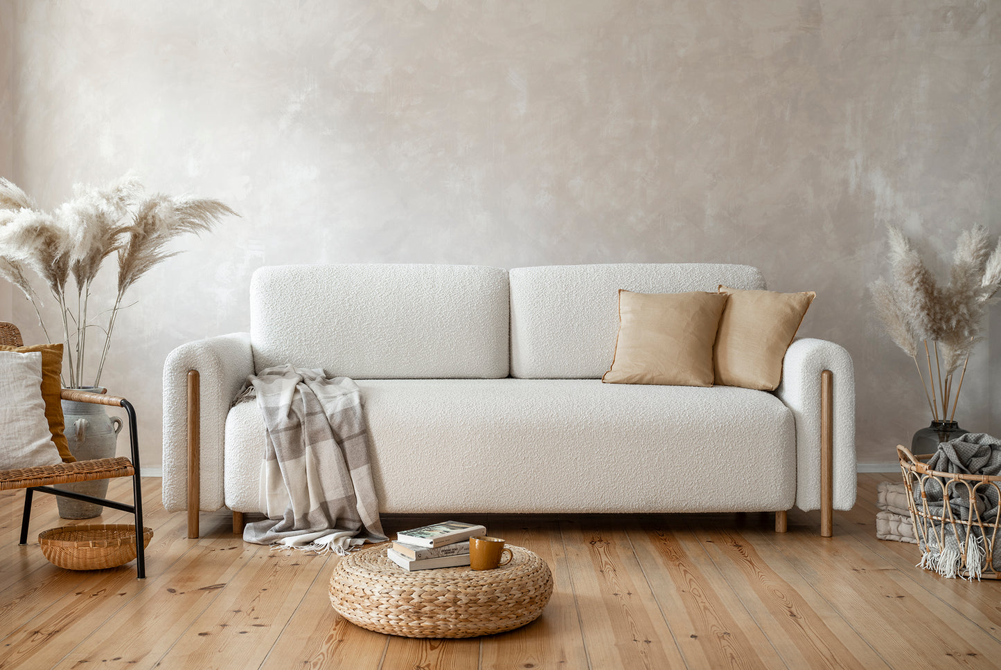 Arcadova 3 Seater Storage Sleeper Sofa - Beige