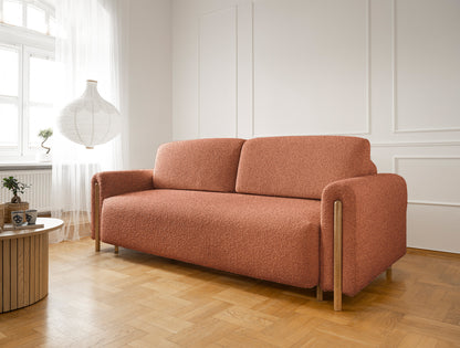 Arcadova 3 Seater Storage Sleeper Sofa - Rust Brown